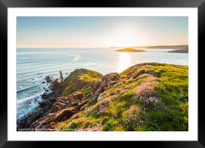 Burgh Island from Bantham, South Devon Framed Mounted Print by Justin Foulkes