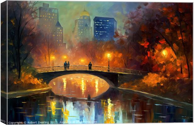 Central Park Bridge Canvas Print by Robert Deering