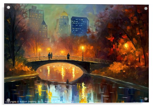 Central Park Bridge Acrylic by Robert Deering