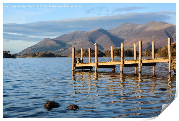 Derwent Water Ashness Jetty Derwentwater Lake Print by Pearl Bucknall