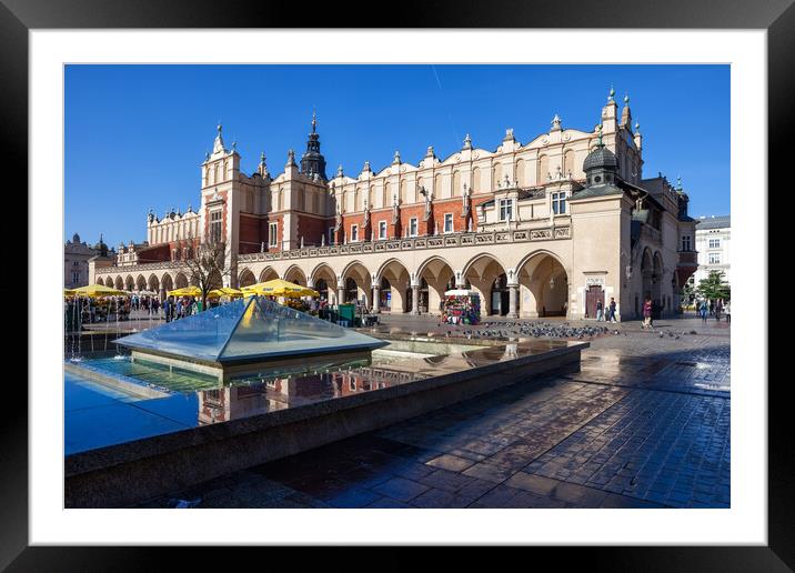 Fountain and Cloth Hall on Main Square in Krakow Framed Mounted Print by Artur Bogacki