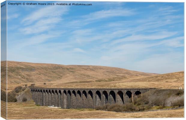 Ribblehead Viaduct from the west Canvas Print by Graham Moore