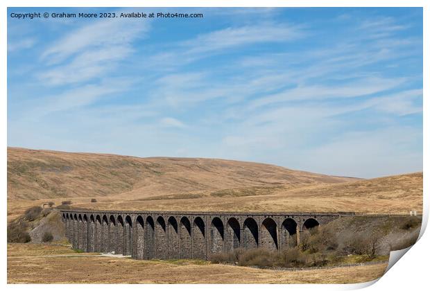 Ribblehead Viaduct from the west Print by Graham Moore