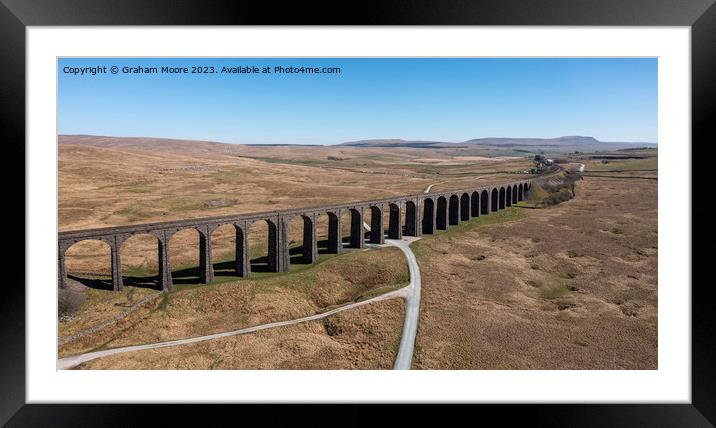 Ribblehead Viaduct elevated panorama Framed Mounted Print by Graham Moore
