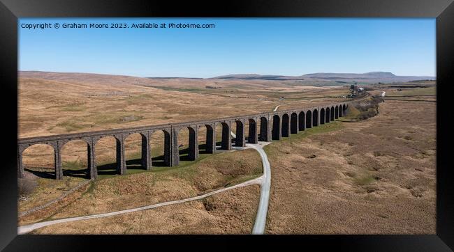 Ribblehead Viaduct elevated panorama Framed Print by Graham Moore