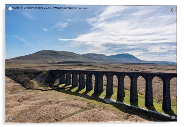 Ribblehead Viaduct and Ingleborough from the east Acrylic by Graham Moore