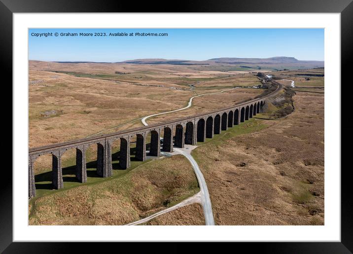Ribblehead Viaduct elevated view Framed Mounted Print by Graham Moore