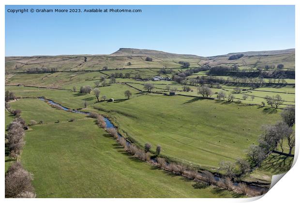 Addlebrough and Low Wheel River Print by Graham Moore