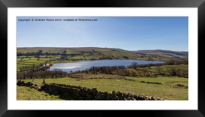 Semer Water panorama from the north Framed Mounted Print by Graham Moore