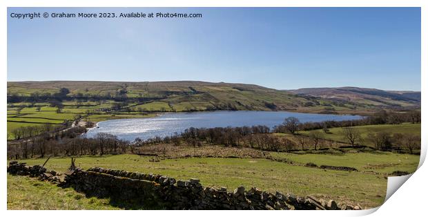 Semer Water panorama from the north Print by Graham Moore