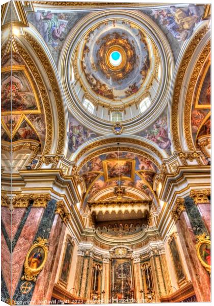Mdina Cathedral Malta  Canvas Print by David Pyatt