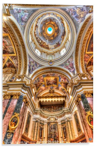 Mdina Cathedral Malta  Acrylic by David Pyatt