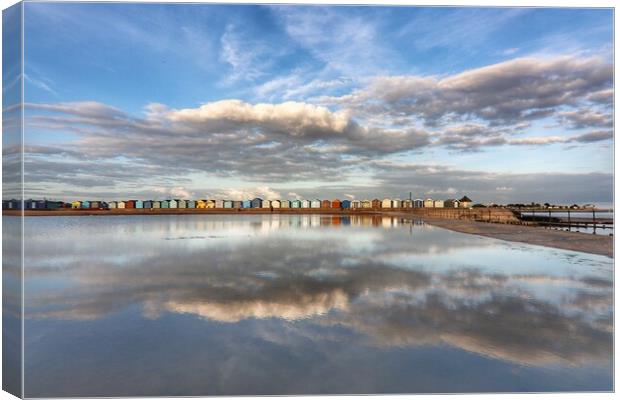 Cloudscape colours over Brightlingsea  tidal pool  Canvas Print by Tony lopez