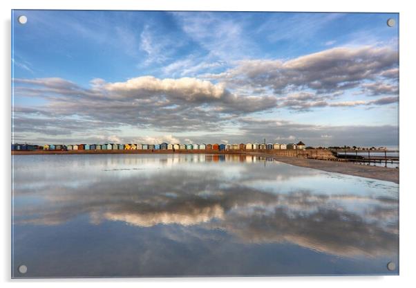 Cloudscape colours over Brightlingsea  tidal pool  Acrylic by Tony lopez