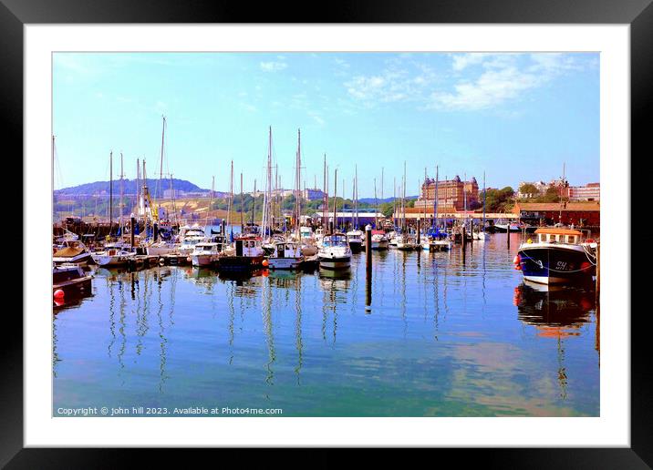 Harbour and Marina, Scarborough, Yorkshire. Framed Mounted Print by john hill