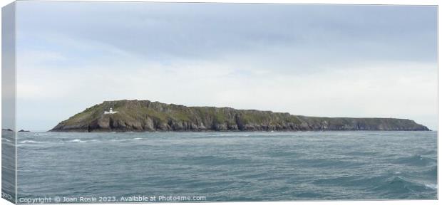 The west side of Lundy viewed from the sea Canvas Print by Joan Rosie