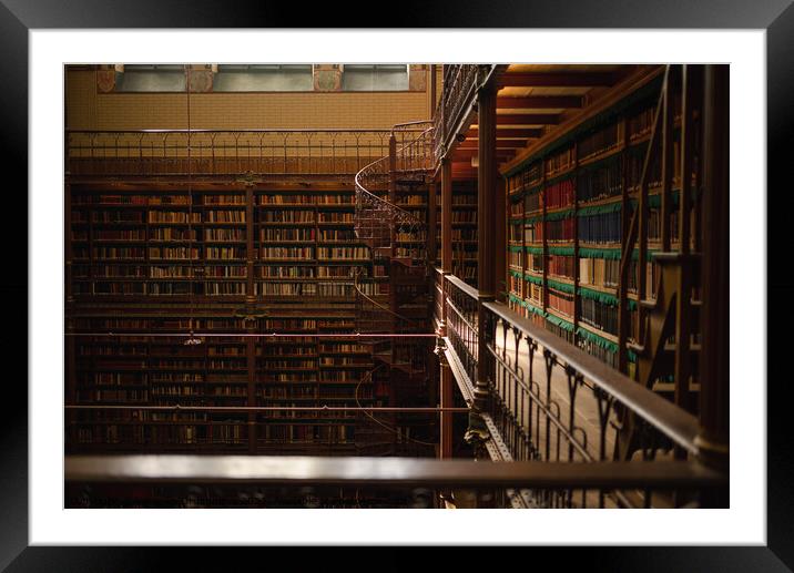 Library with old books Amsterdam Framed Mounted Print by Veronika Druzhnieva