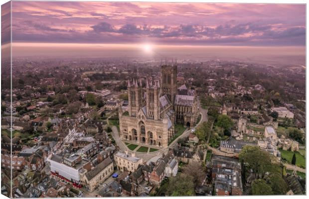 Lincoln Cathedral Sunrise Canvas Print by Apollo Aerial Photography