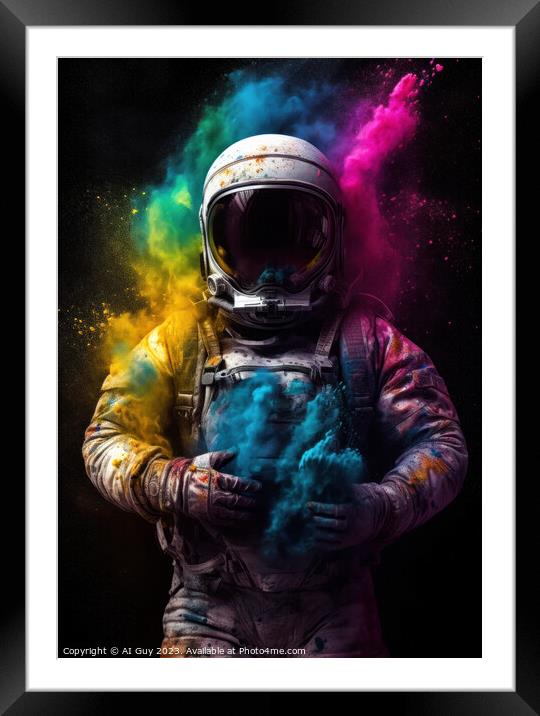 Spaceman Framed Mounted Print by Craig Doogan Digital Art