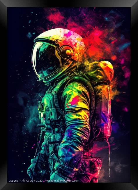 Rainbow Spaceman Framed Print by Craig Doogan Digital Art