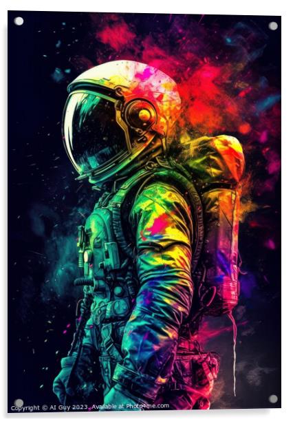 Rainbow Spaceman Acrylic by Craig Doogan Digital Art