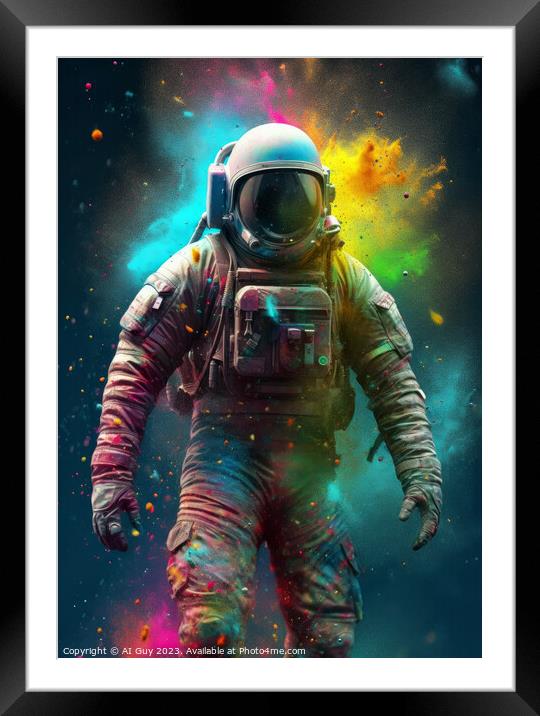 Colourful Astronaut Framed Mounted Print by Craig Doogan Digital Art