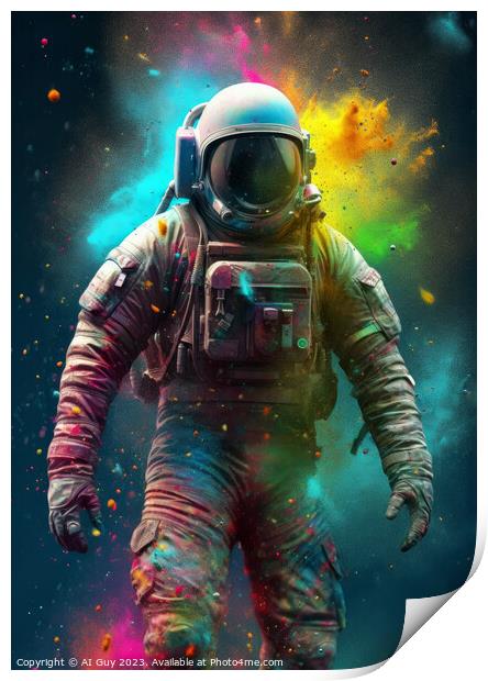 Colourful Astronaut Print by Craig Doogan Digital Art