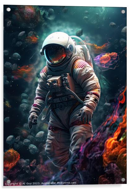 Astronaut in Space Acrylic by Craig Doogan Digital Art