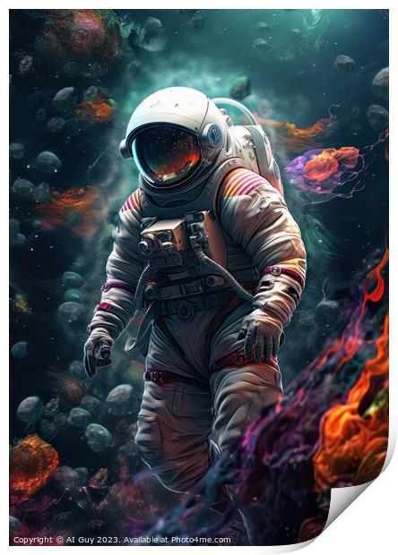 Astronaut in Space Print by Craig Doogan Digital Art