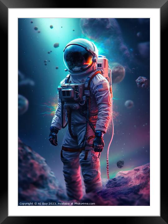 AI Spaceman Framed Mounted Print by Craig Doogan Digital Art
