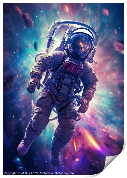 Astronaut Space Render Print by Craig Doogan Digital Art