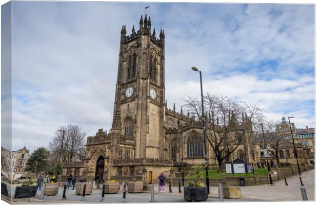 Manchester cathedral in HDR Canvas Print by Jason Wells