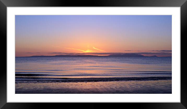 Prestwick beach sunset and seascape Framed Mounted Print by Allan Durward Photography