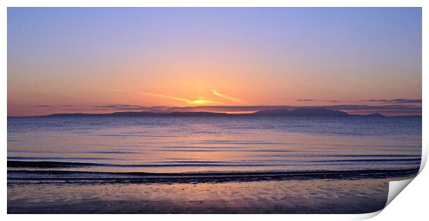 Prestwick beach sunset and seascape Print by Allan Durward Photography