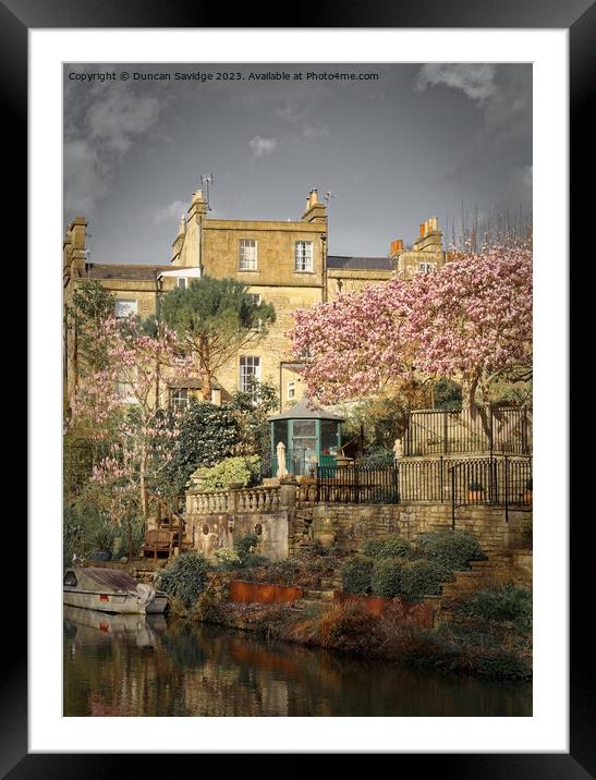 Spring along the Kennett and Avon canal in Bath ci Framed Mounted Print by Duncan Savidge