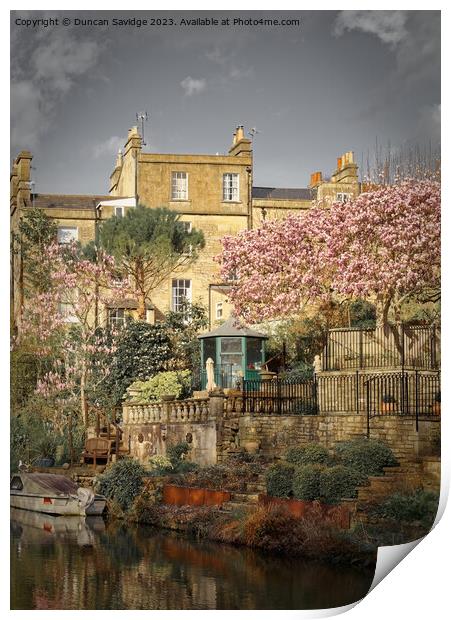 Spring along the Kennett and Avon canal in Bath ci Print by Duncan Savidge