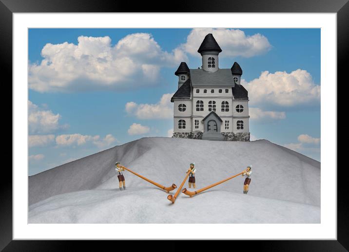 Majestic Alpine Horns 1 Framed Mounted Print by Steve Purnell