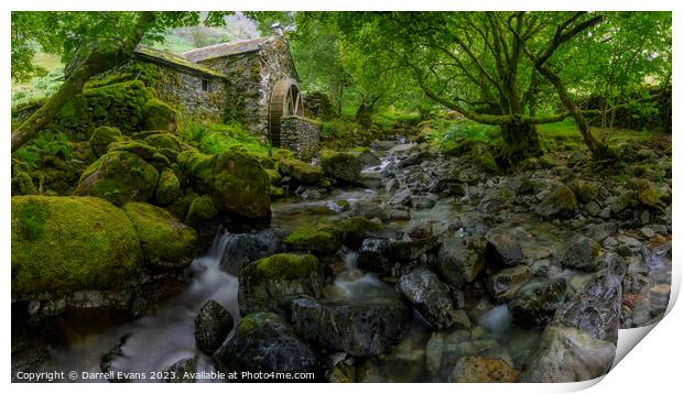 Water Mill Print by Darrell Evans