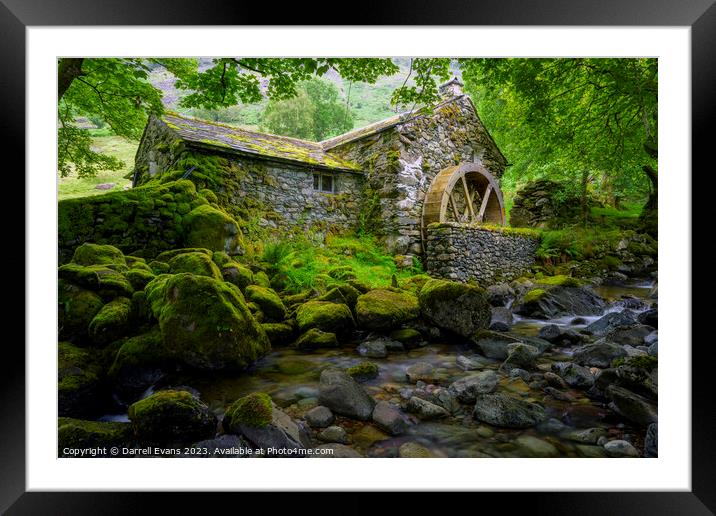 Mill by the Stream Framed Mounted Print by Darrell Evans
