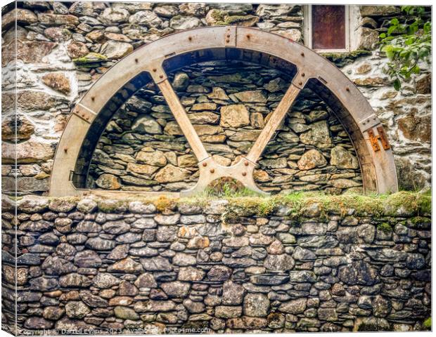 Water Wheel Canvas Print by Darrell Evans