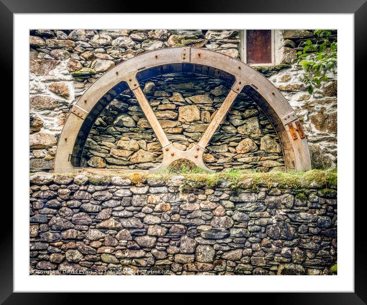 Water Wheel Framed Mounted Print by Darrell Evans