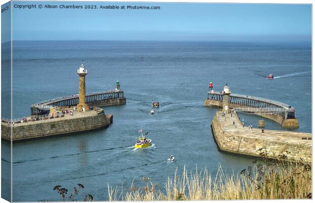 Whitby Pier Canvas Print by Alison Chambers