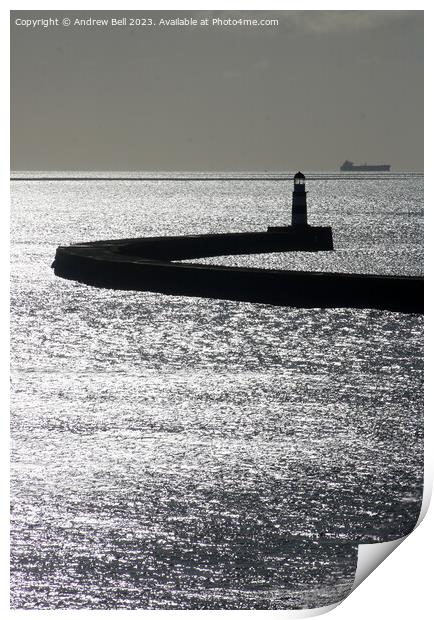 Seaham Lighthouse Print by Andrew Bell