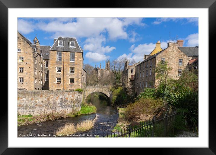 Bells Brae bridge at Dean Village, Edinburgh Framed Mounted Print by Heather Athey