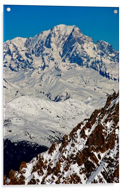 Mont Blanc Meribel French Alps France Acrylic by Andy Evans Photos