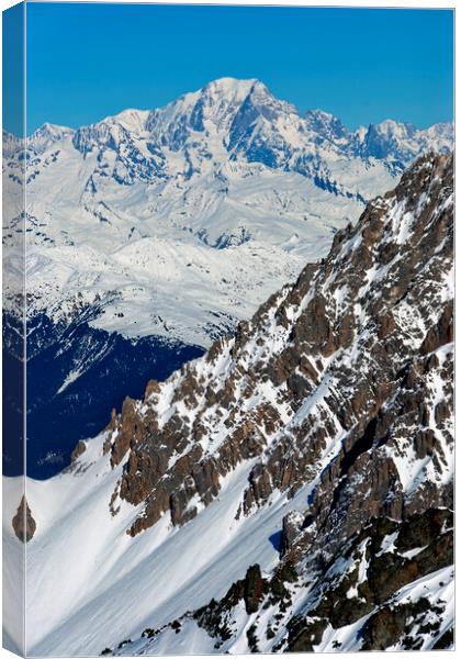 Mont Blanc Meribel French Alps France Canvas Print by Andy Evans Photos