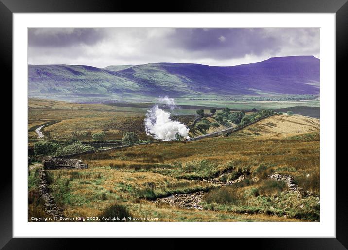 Rolling Hills and a Stream Train Framed Mounted Print by Steven King