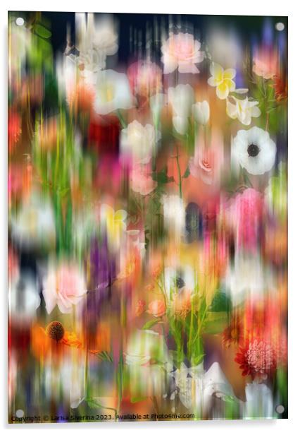 Abstract blurred floral background Acrylic by Larisa Siverina