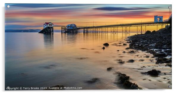 mumbles_pier_DSC5672 AP dehaze Acrylic by Terry Brooks