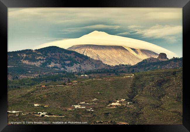 Cap Cloud over Mount Teide Tenerfie Framed Print by Terry Brooks